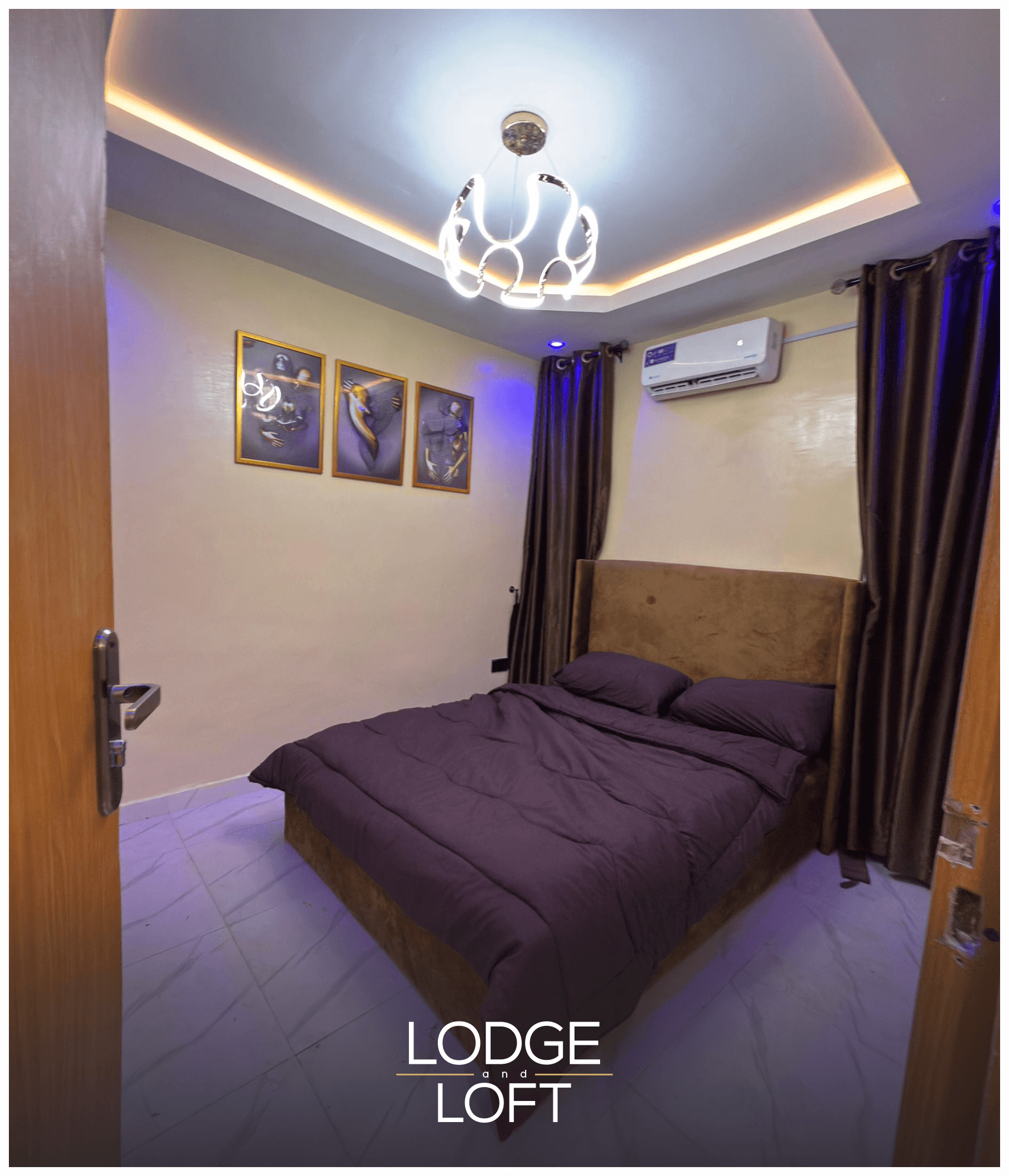 Comfortable bedroom at Lighthouse Isimi Apartment, serviced one-bedroom apartment in Gbagada, Lagos