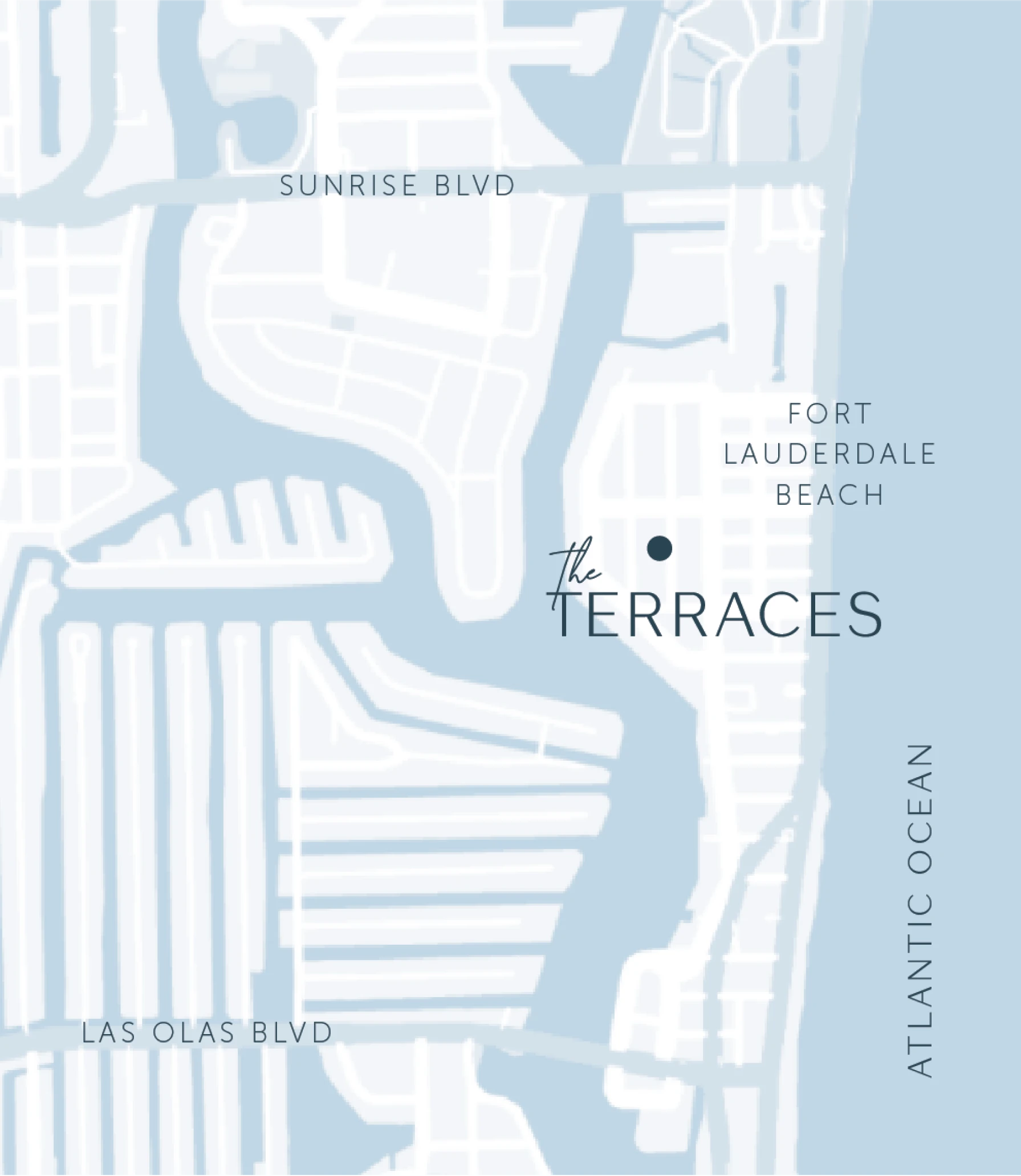 Overview map of the Terraces at Boca Raton, featuring residential areas and amenities for easy navigation.