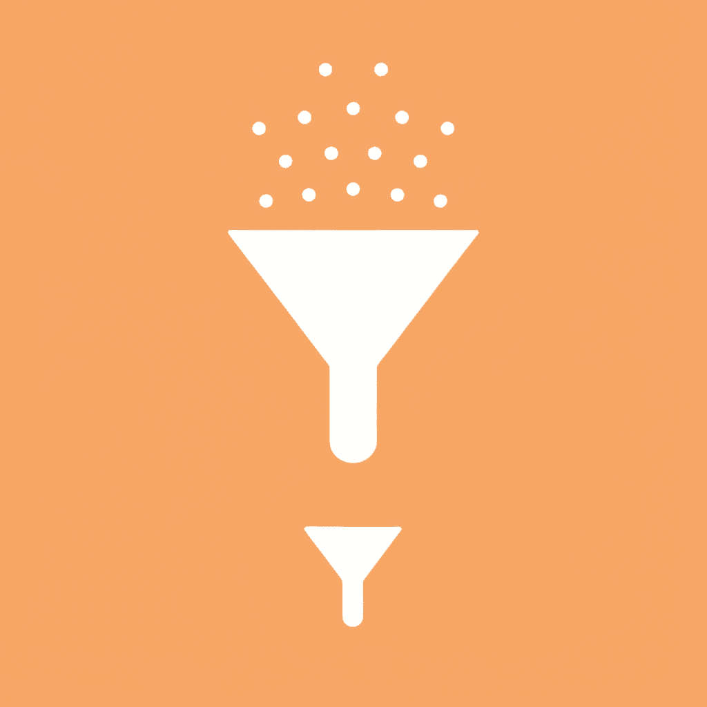 Funnel diagram showing 784 SEO companies narrowing down to 42 best agencies