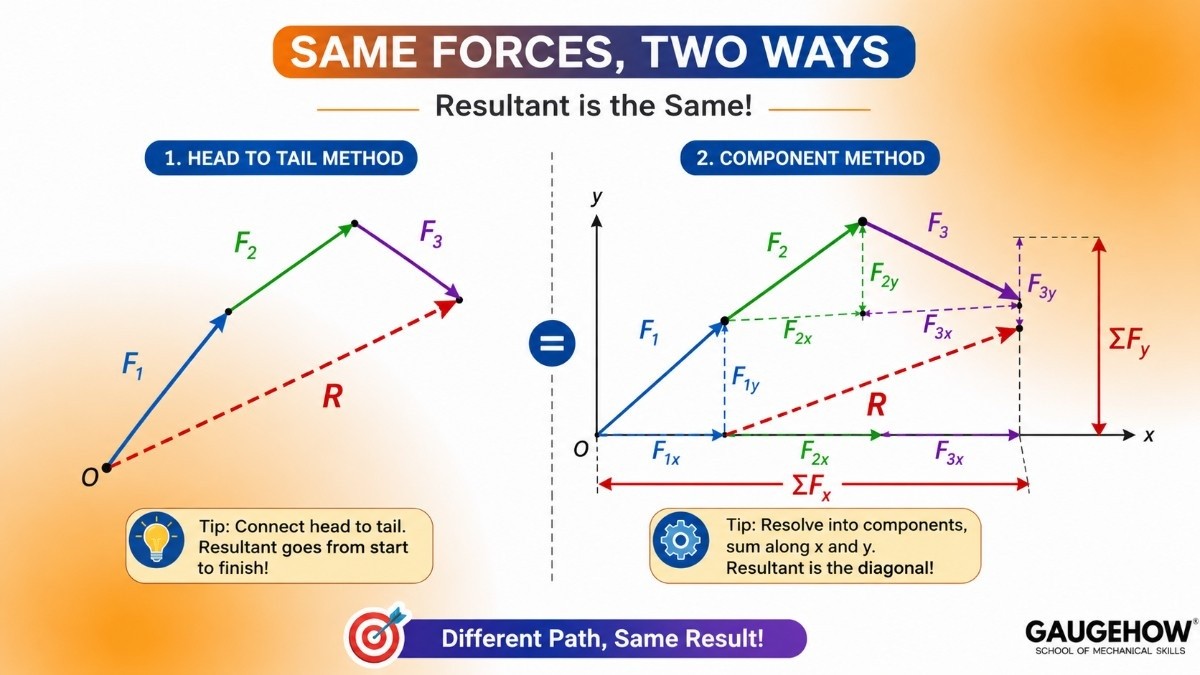 comparison sketch same force , two ways