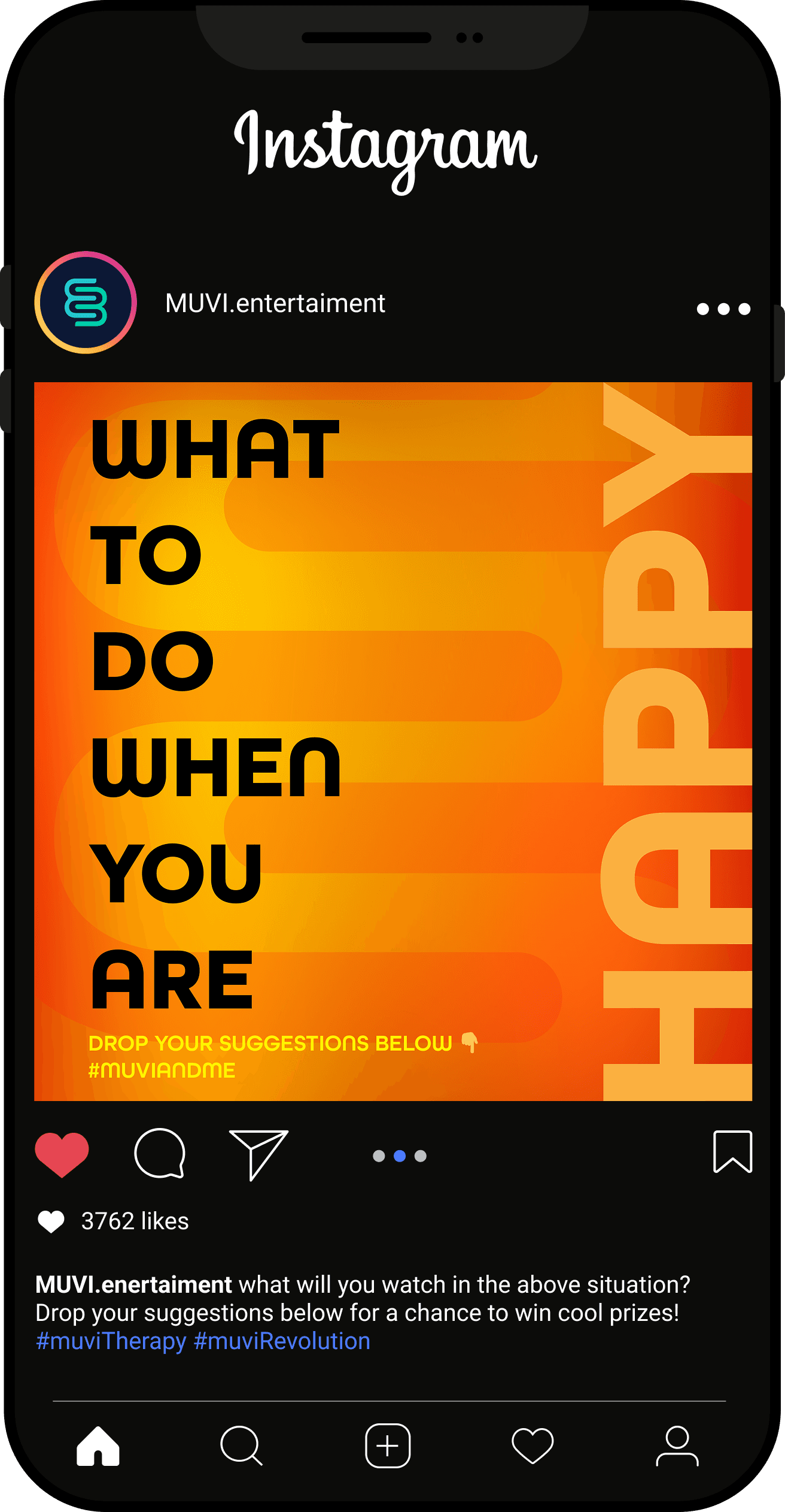 Muvi Social Media promotion post App Screen