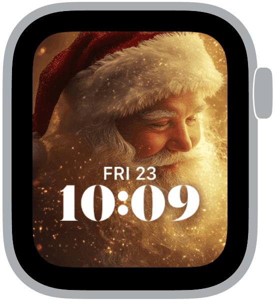 an apple watch face from the santa collection