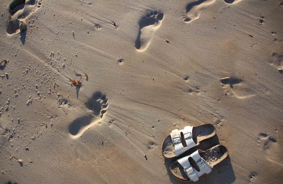 beach sandals sand