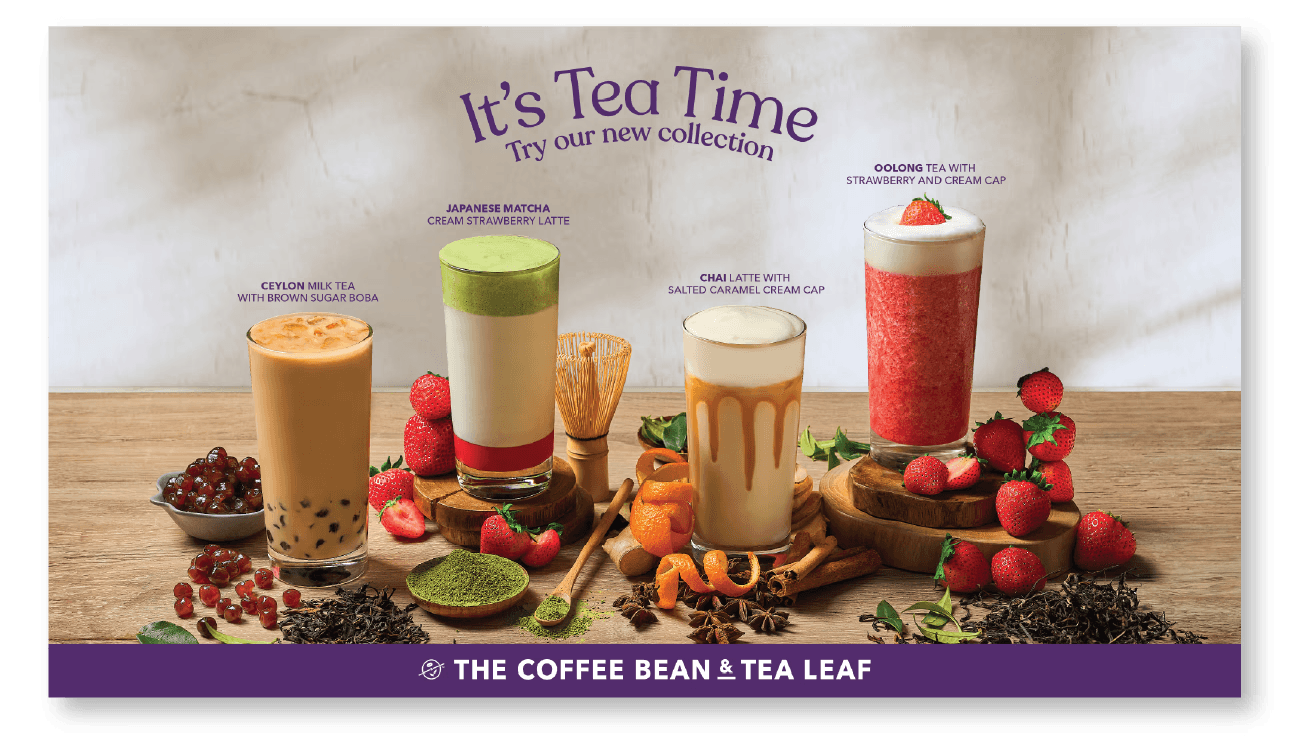 coffee bean and tea leaf - it's tea time campaign