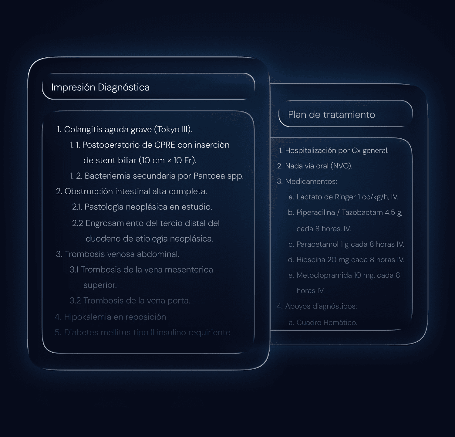 Imagen con documentos de diagnósticos y planes de tratamiento