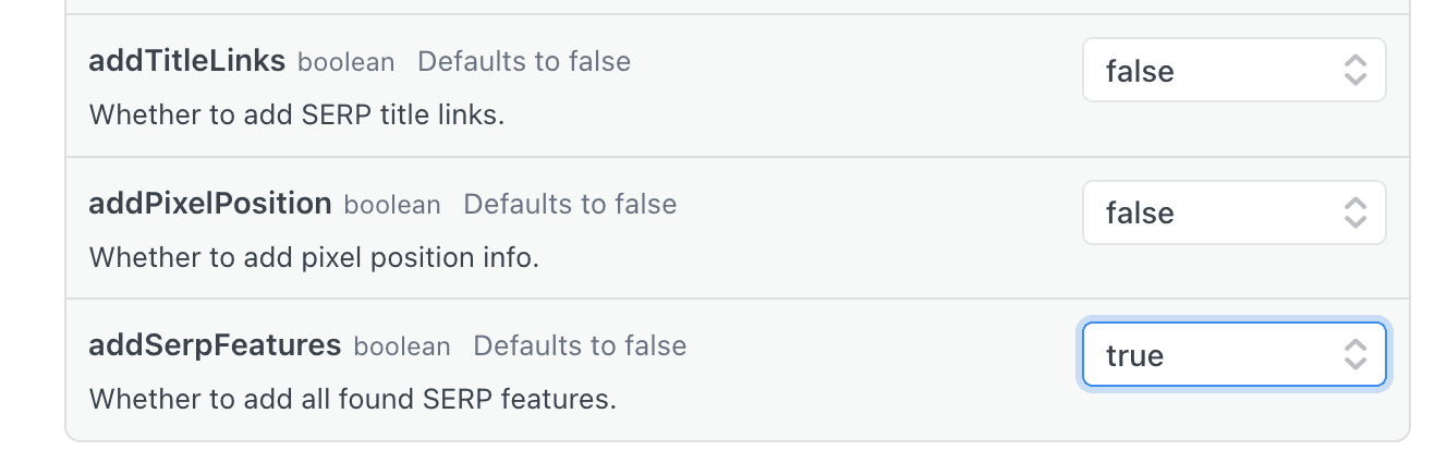 'addSerpFeatures' API Parameter- Advanced Web Ranking