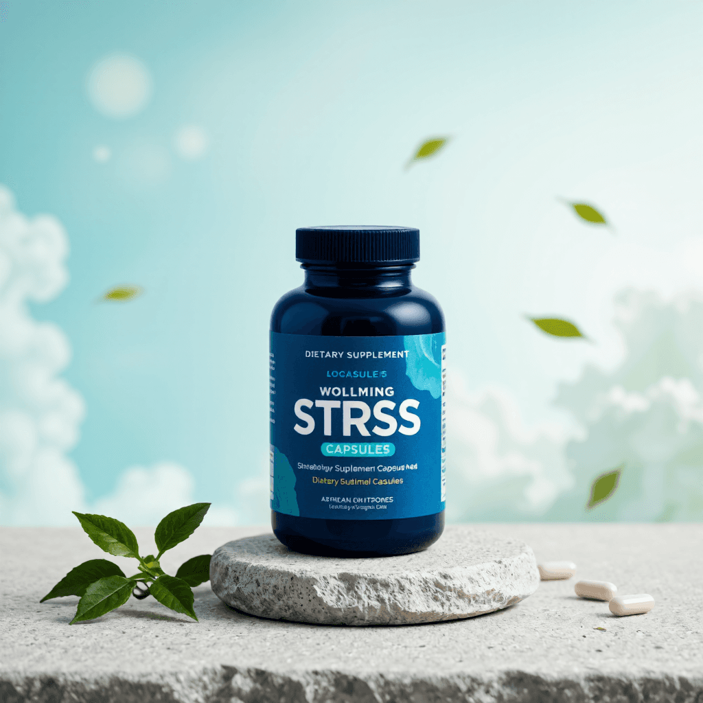 product photography of a bottle of dietary supplement capsules