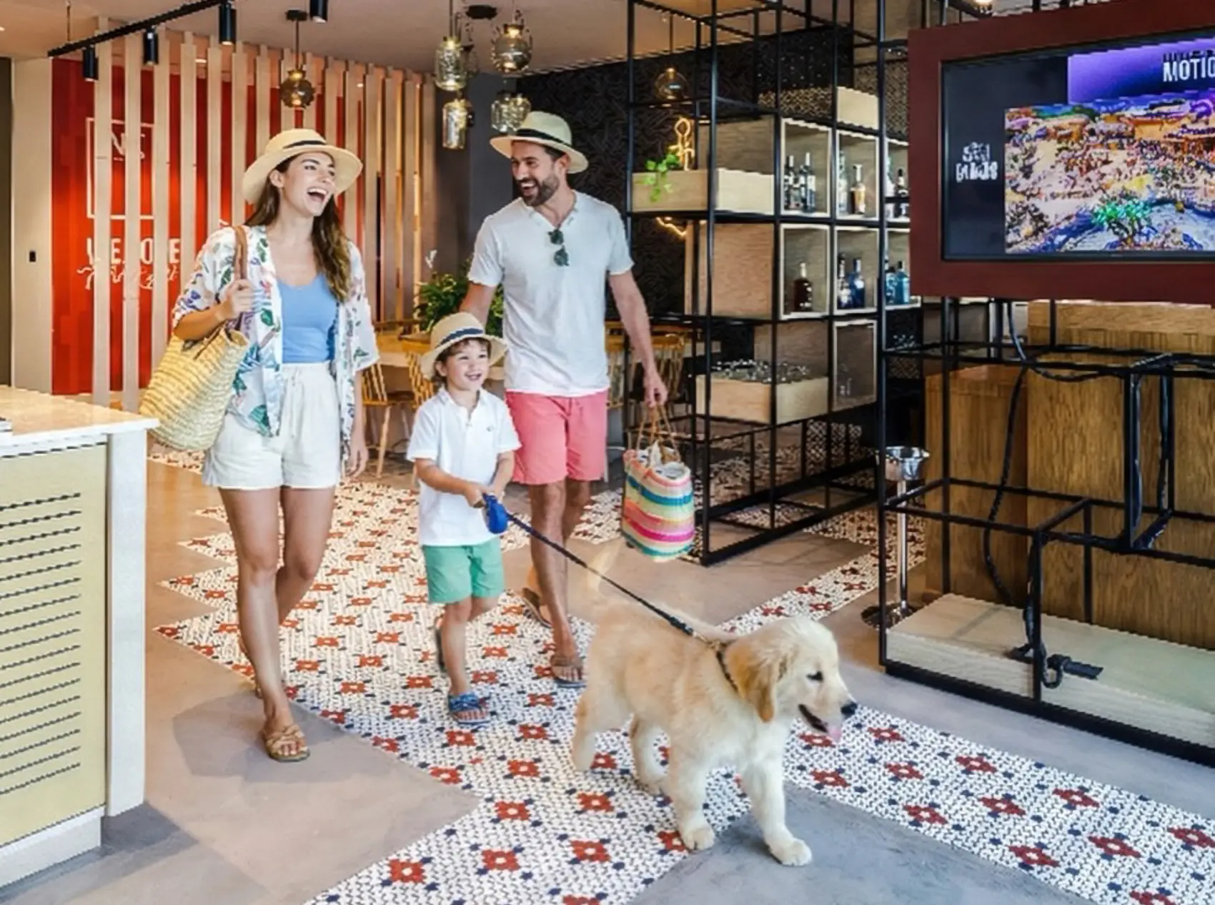 A guest room at INK Hotel, a pet-friendly hotel in Dubai's Al Jaddaf with modern amenities