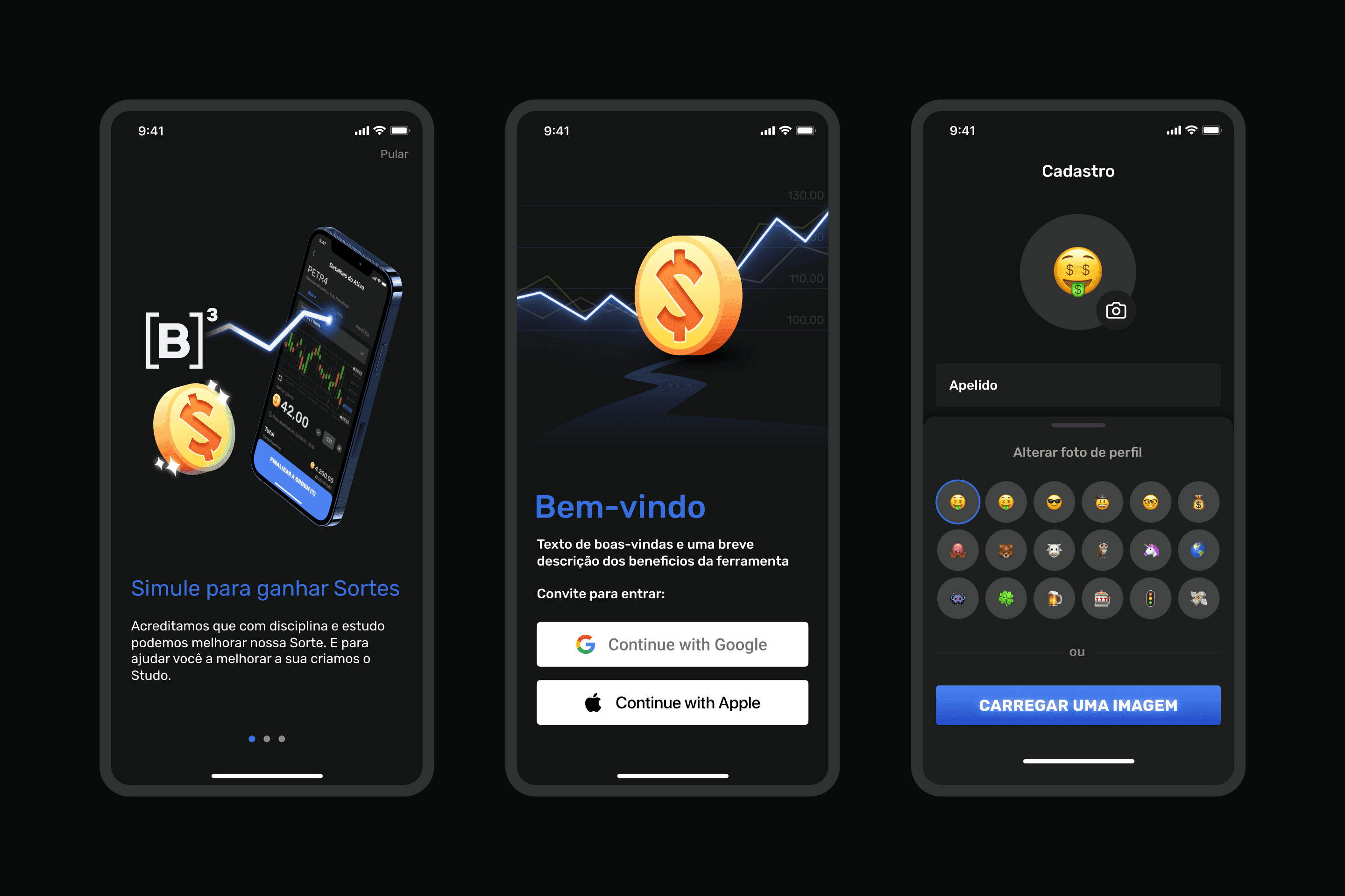 Studo - onboarding screens