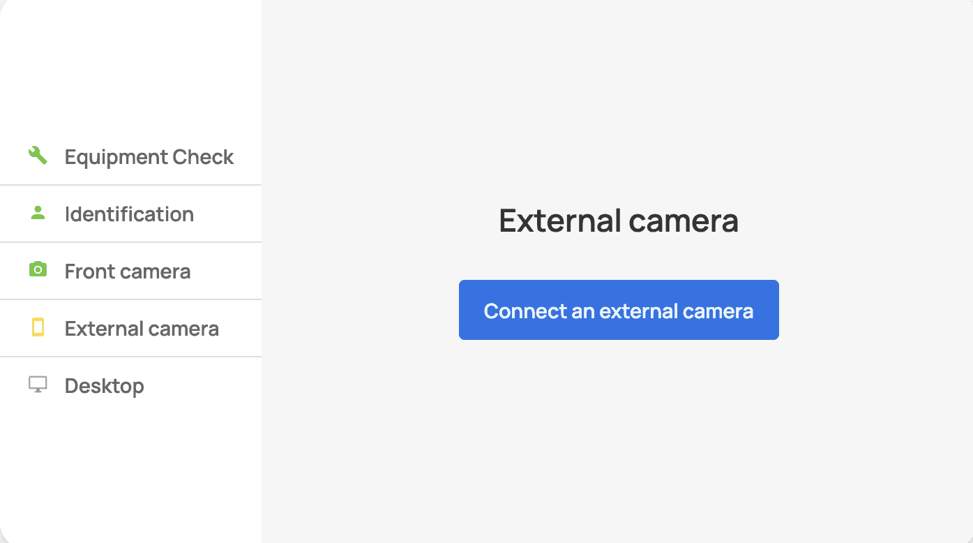 Connecting an external camera — screenshot 12