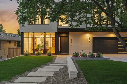 Silhouettes of giraffes in savannah