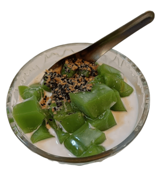 Pandan Jelly Dessert from Chheng Sim in Paris.