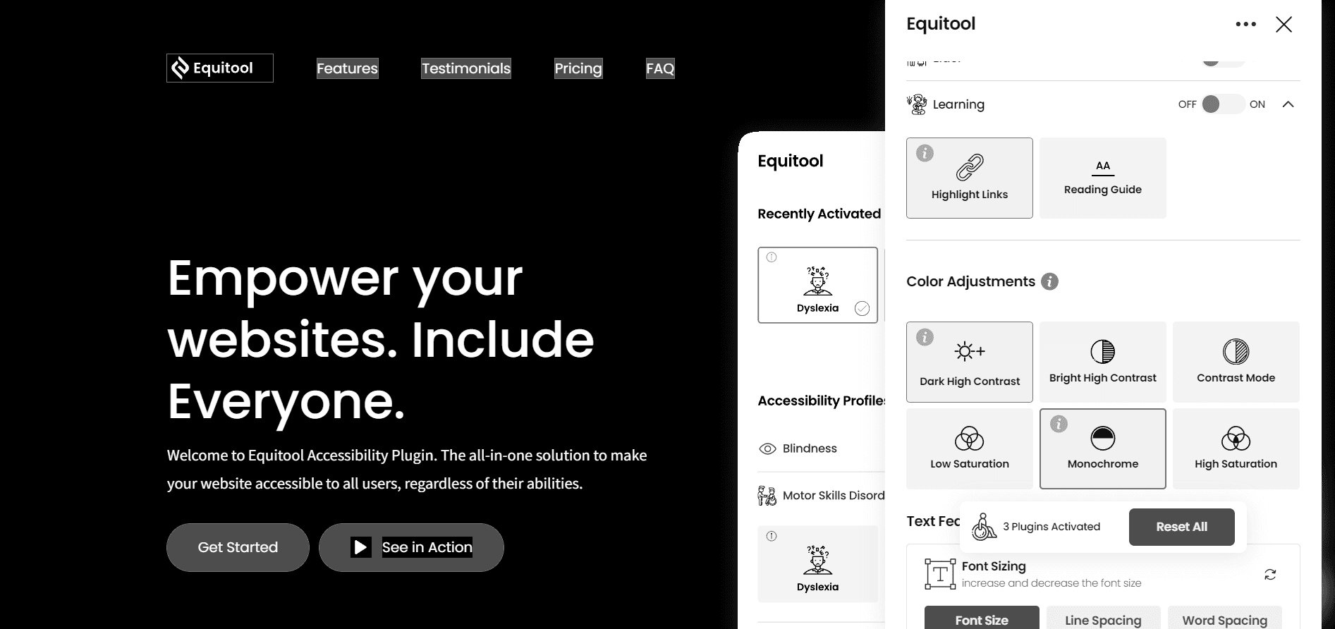 enabling contrast mode for color adjustment plugin in equitool