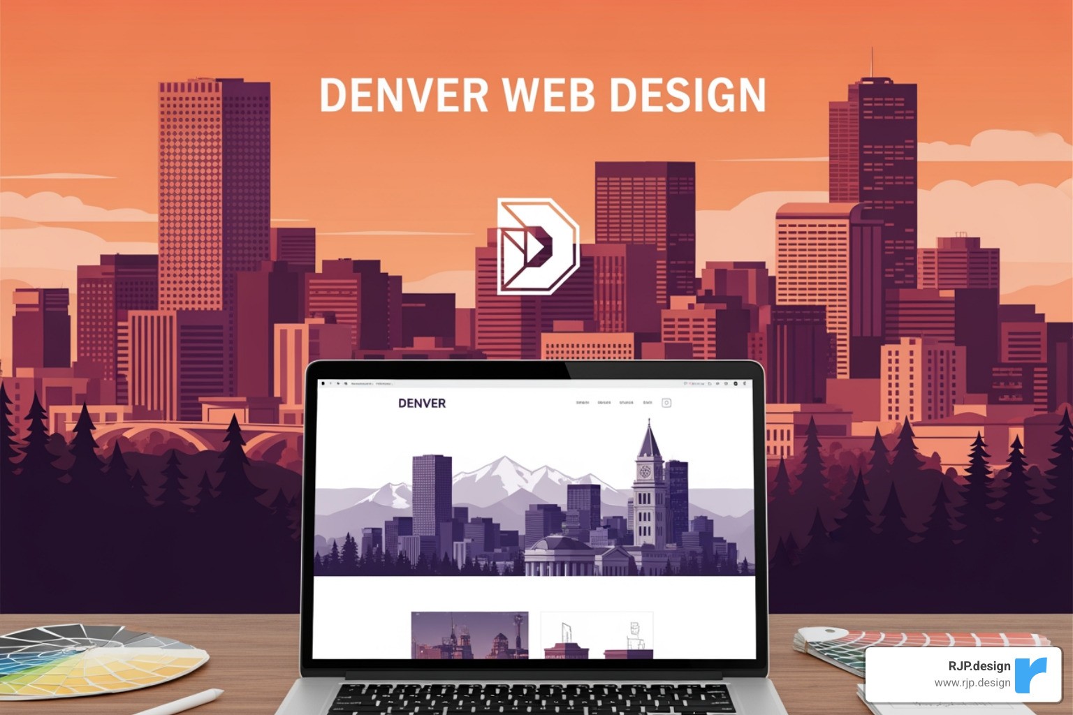 A single website layout displayed across a desktop monitor, a tablet, and a smartphone, demonstrating perfect responsiveness - denver web design
