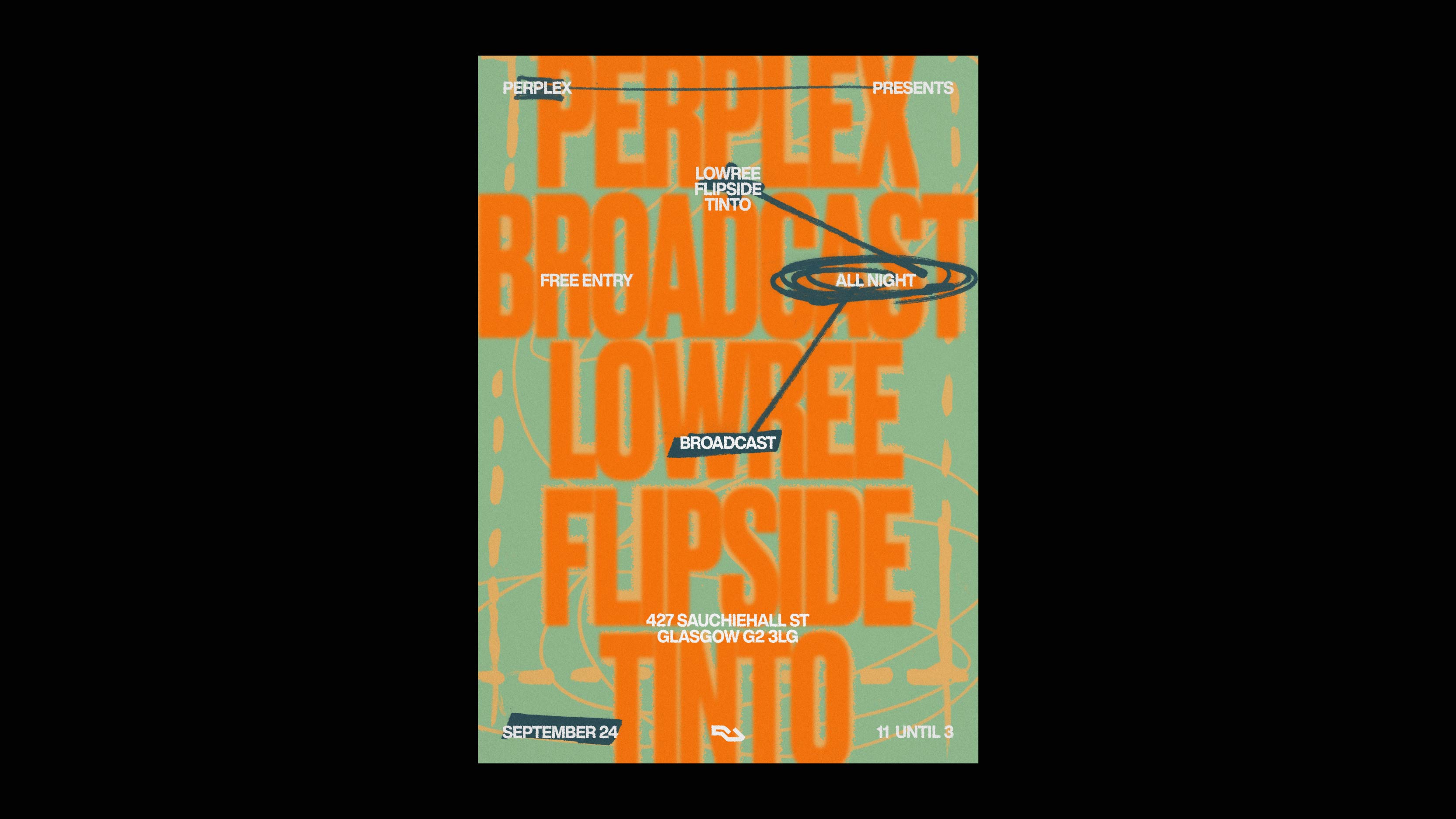 Print Design - Modern, colourful poster design for a club night featuring 3 DJ's