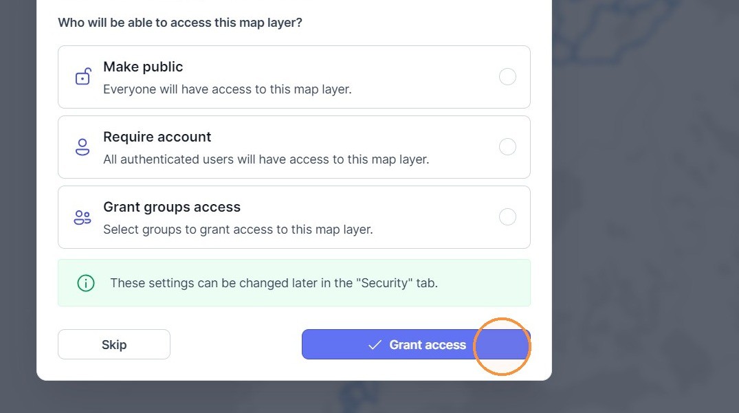 Steg 11: Gi relevante tilganger, og klikk "Grant access".