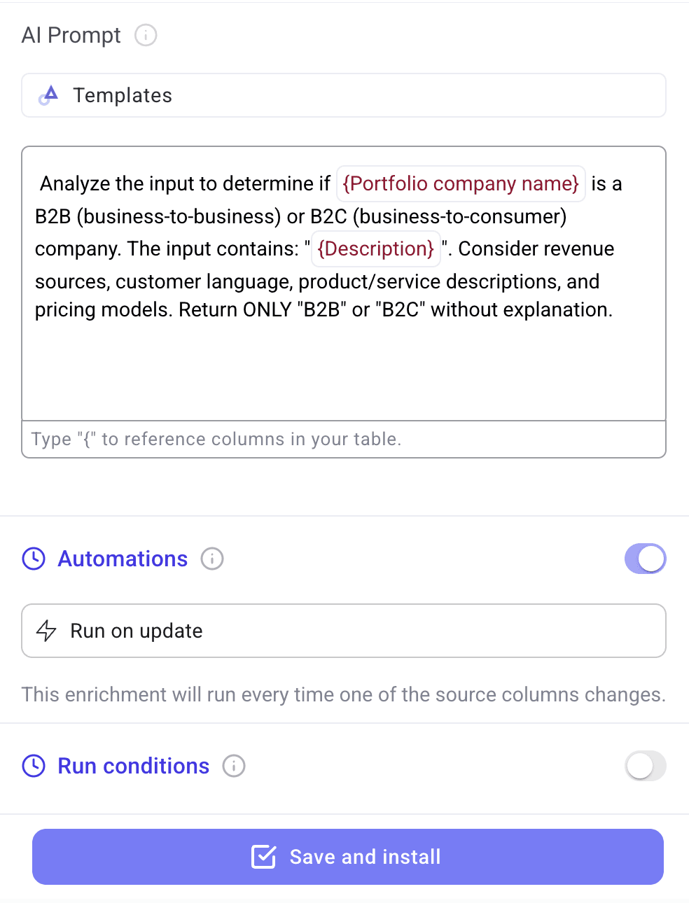 Classify company B2B or B2C