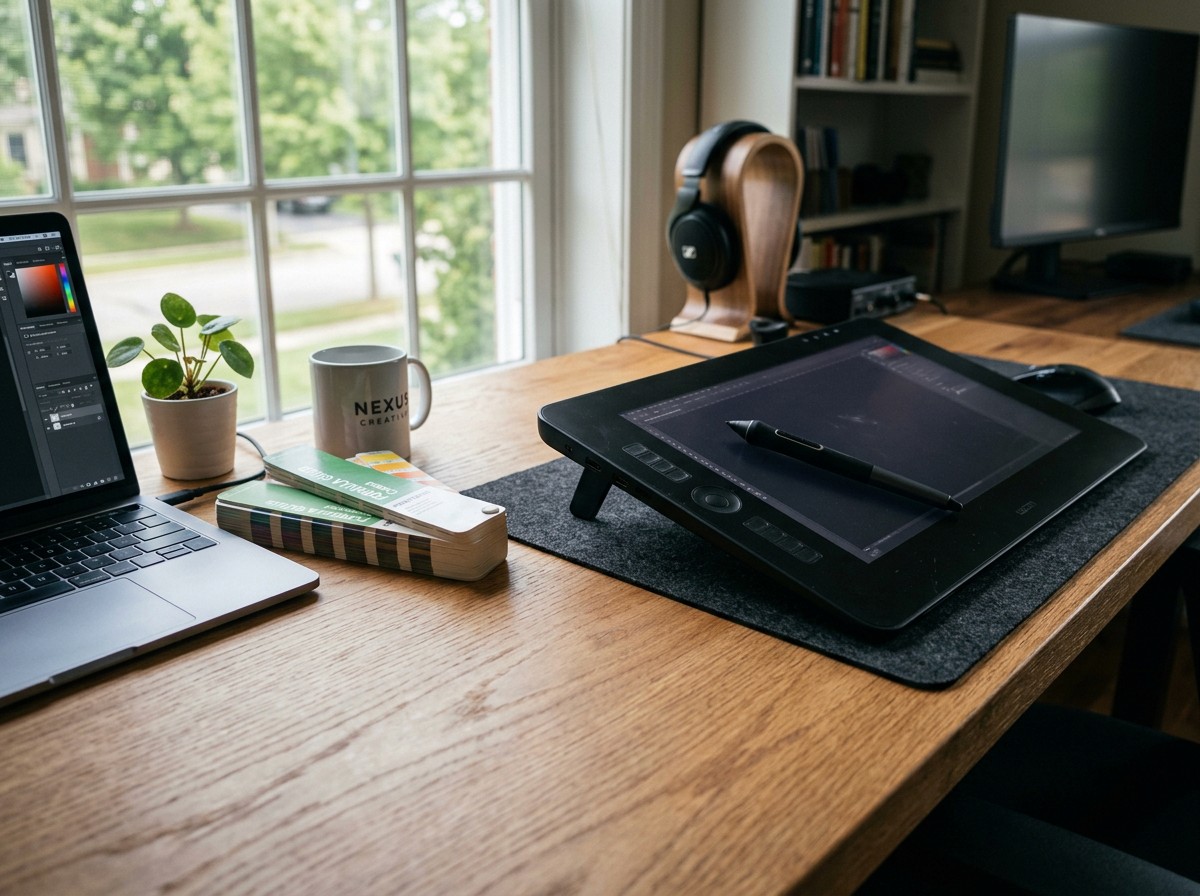 Young man in black leather double-breasted jacket jeans looking at the bottom