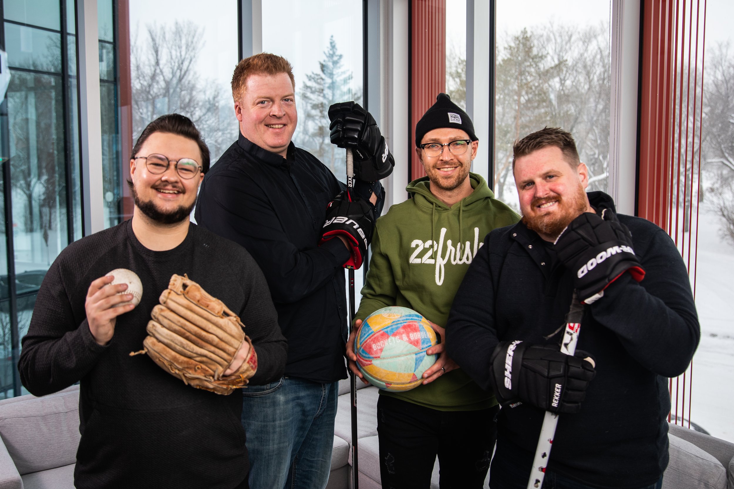 HomeTeam employees pose for photo