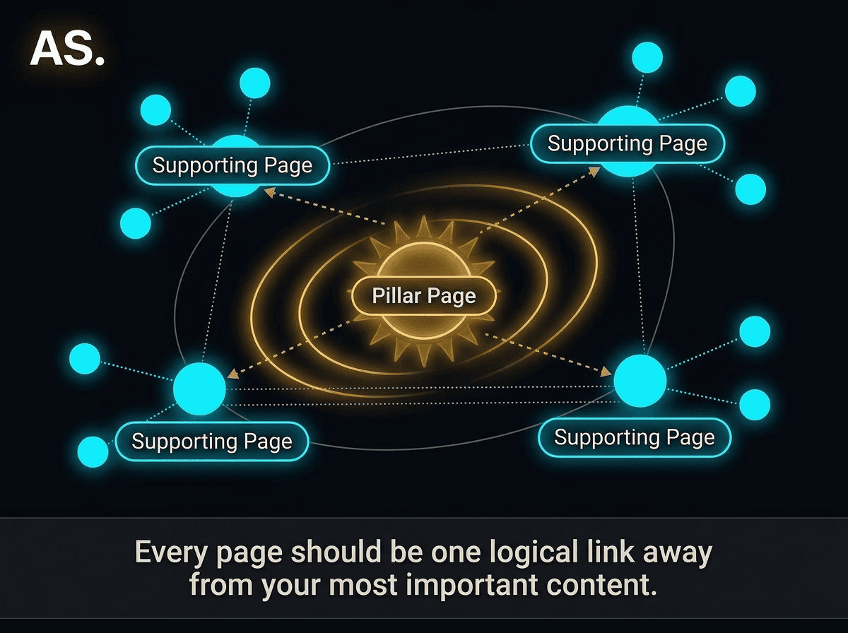 internal linking structure connecting pillar and supporting pages