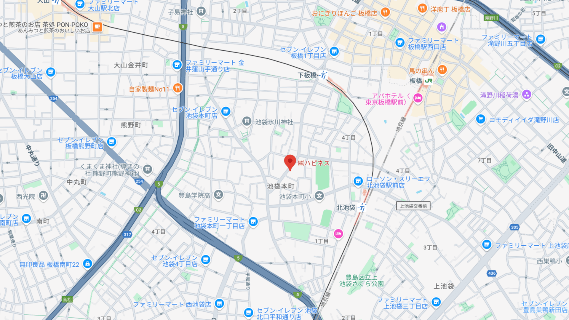 株式会社ハピネスの所在地