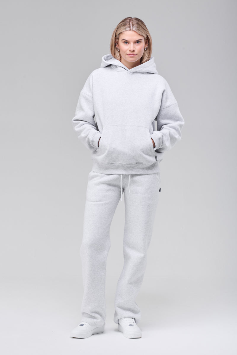 Sunday Superior Mercer Hoodie in heather grey colorway, front view