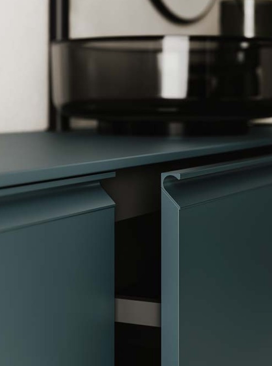 Arbi Sky Sail geïntegreerd greepprofiel en lade in Grigio Manhattan