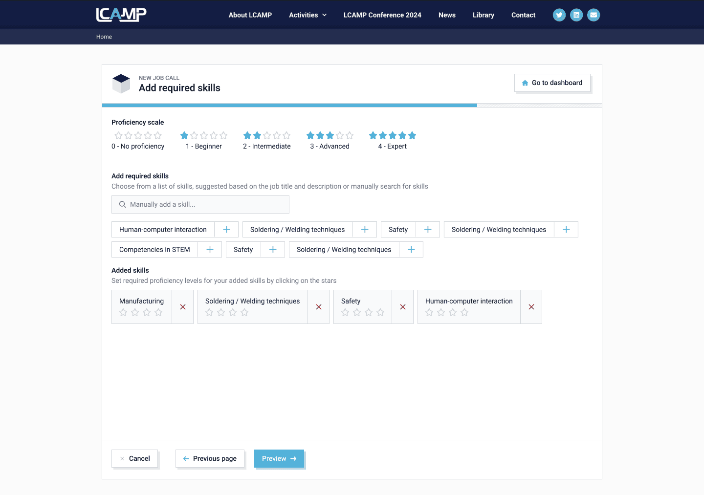 The cube add skills to job call