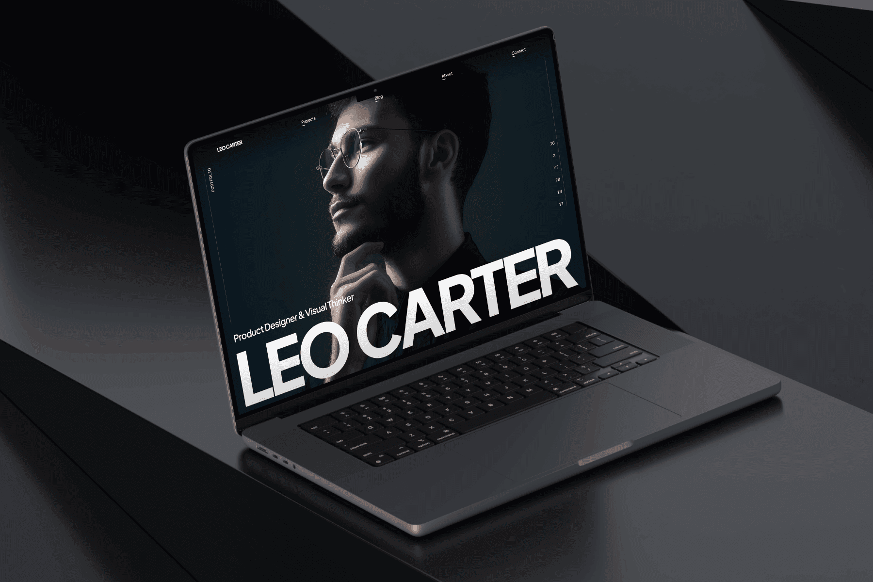 Personal Portfolio Website Mockup on Laptop