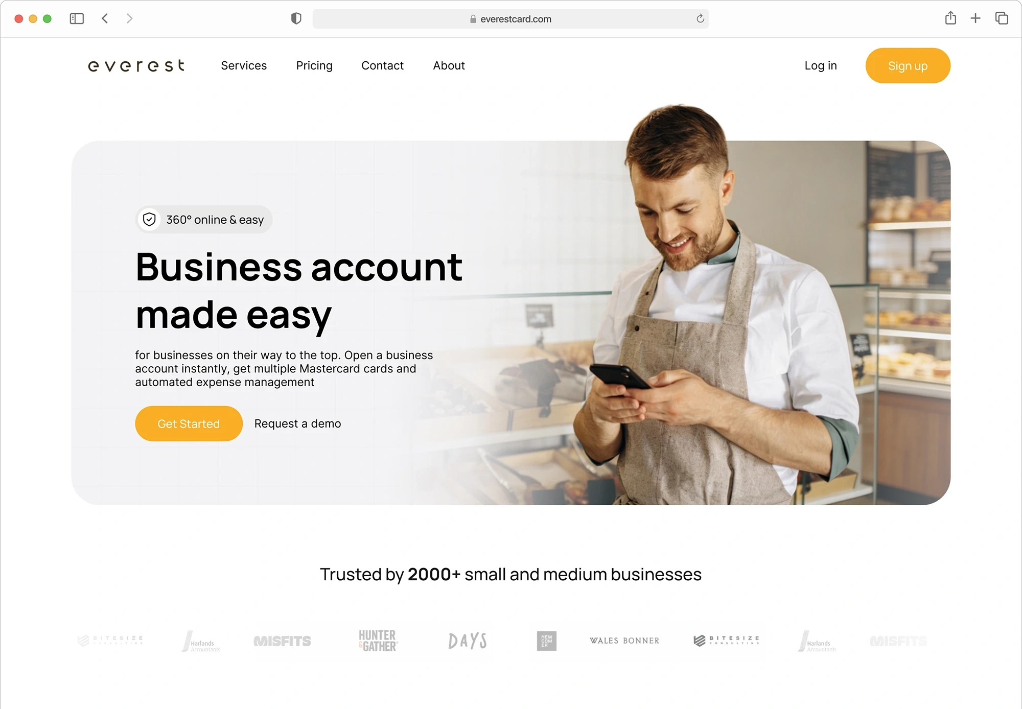 Final design of the Everest's website part 01