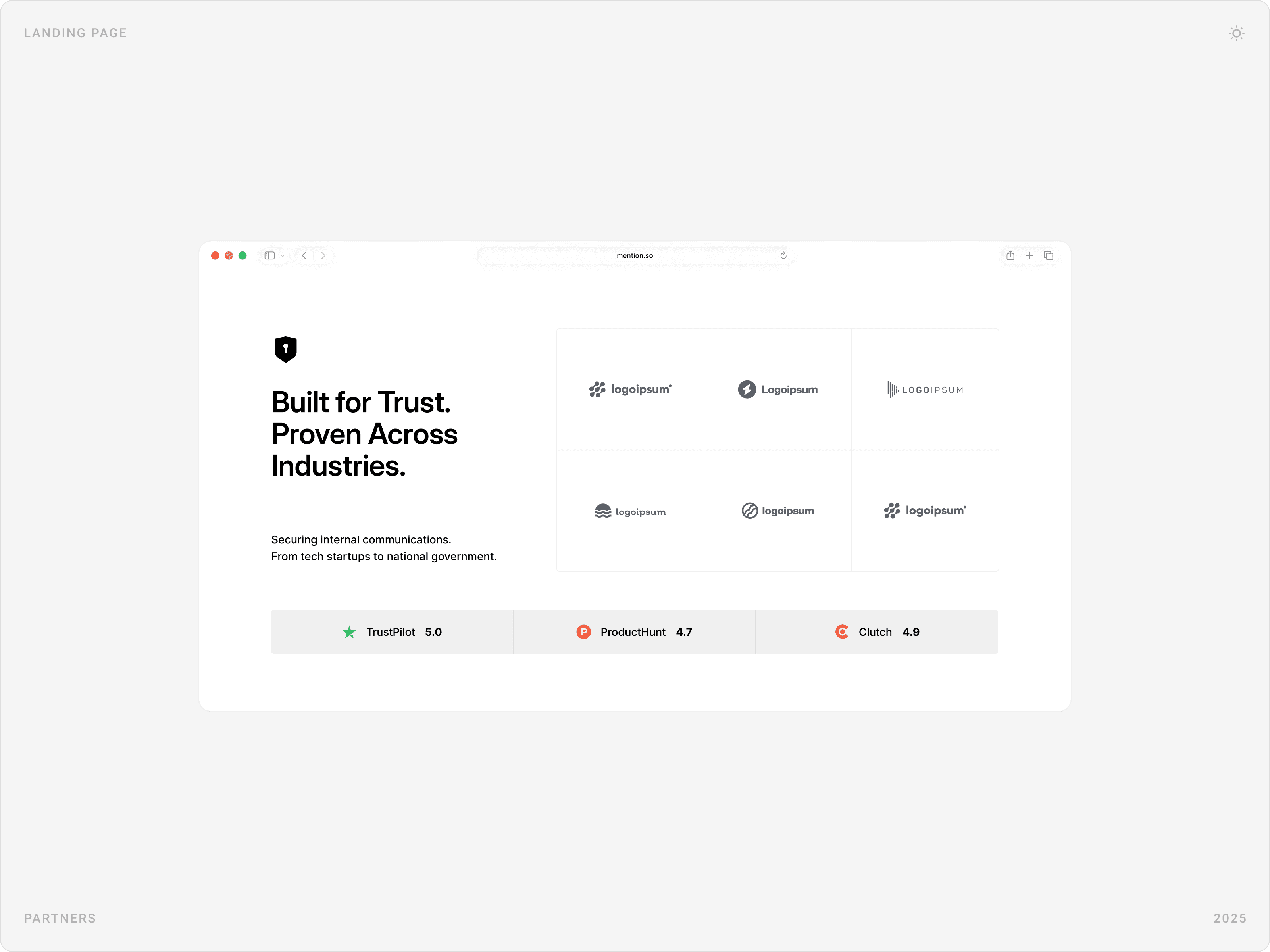 Professional Industry Trust Validation Section Design