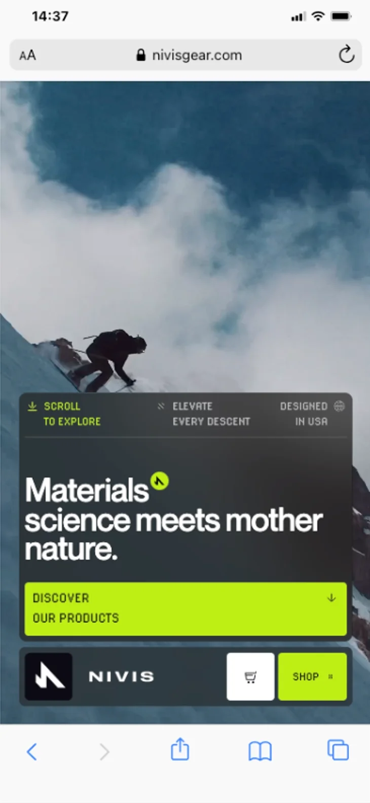 Nivis | Screenshot-Mobile : accueil