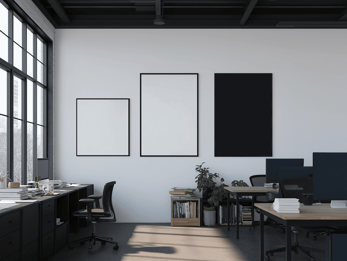 An office with natural lightening