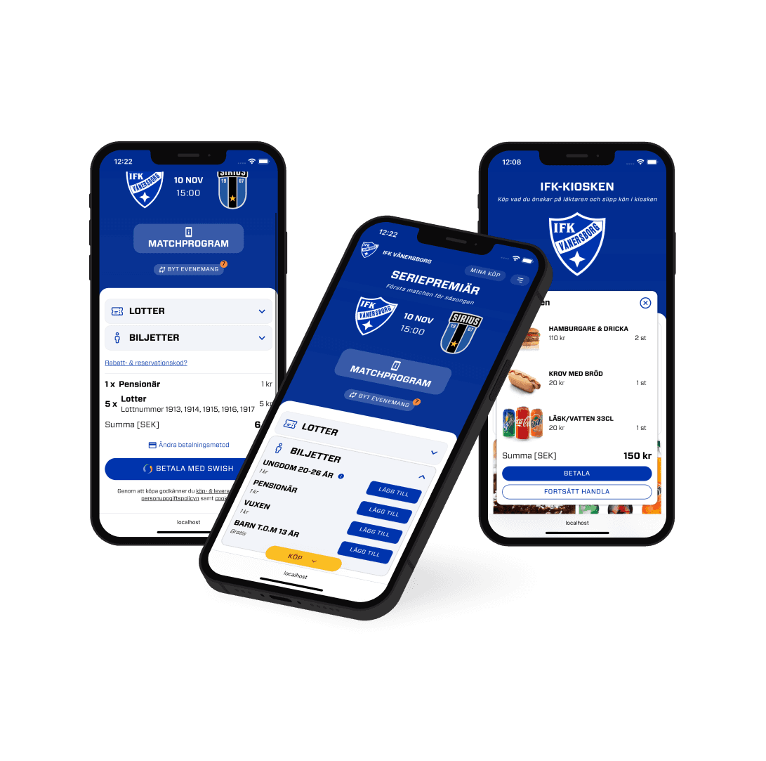 Matchprogram, lotter och Kiosk i Clubmate