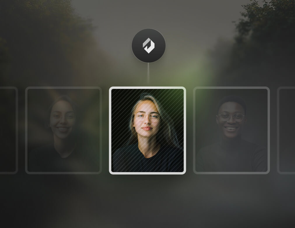 A blond woman surrounded other people smiling