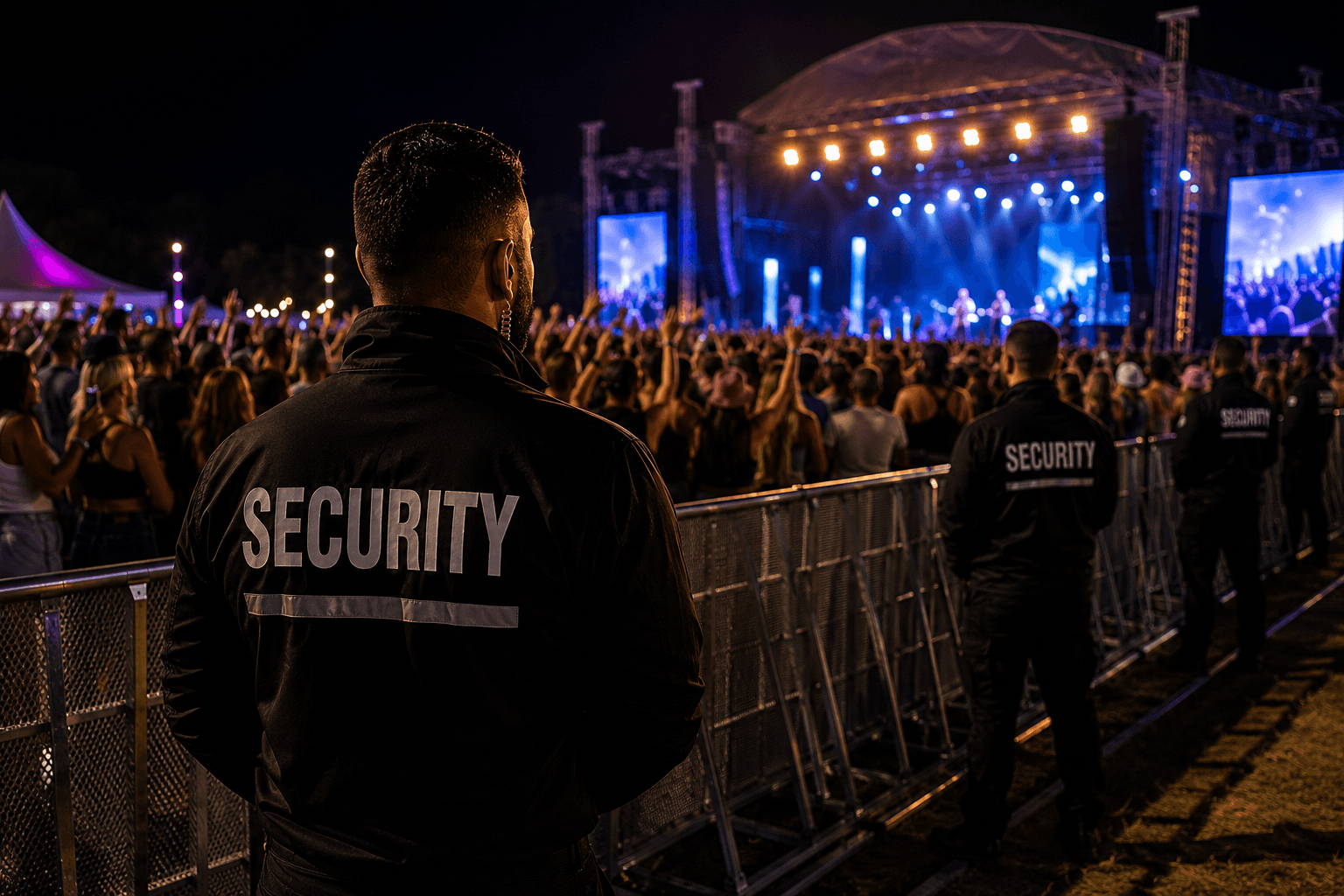 Crowd management team at live event
