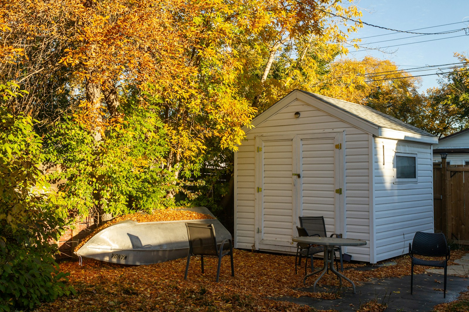 Shed area suited for a concrete pad