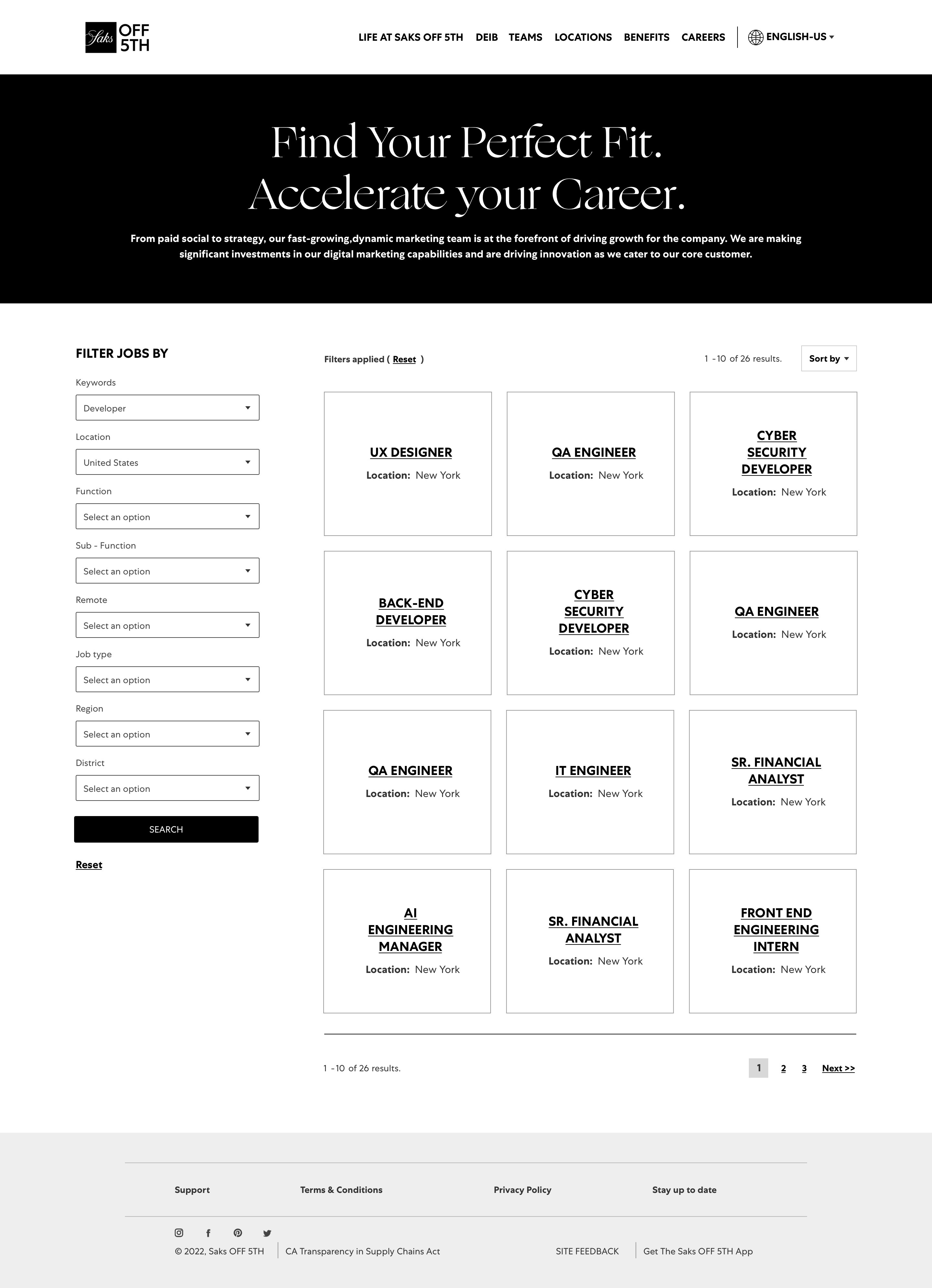 Landing page presenting dashboard of a product