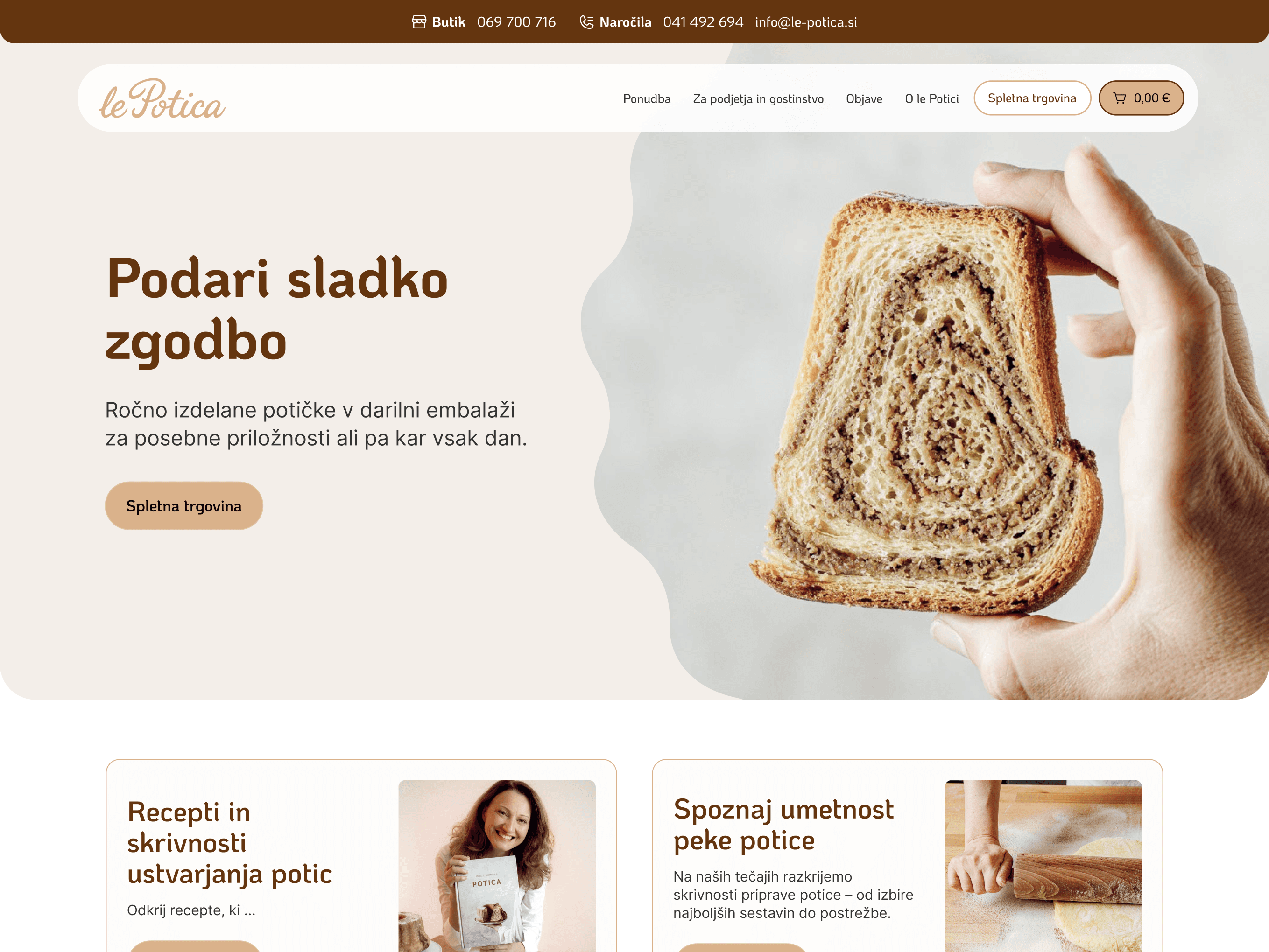 Pristajalna stran znamke LePotica