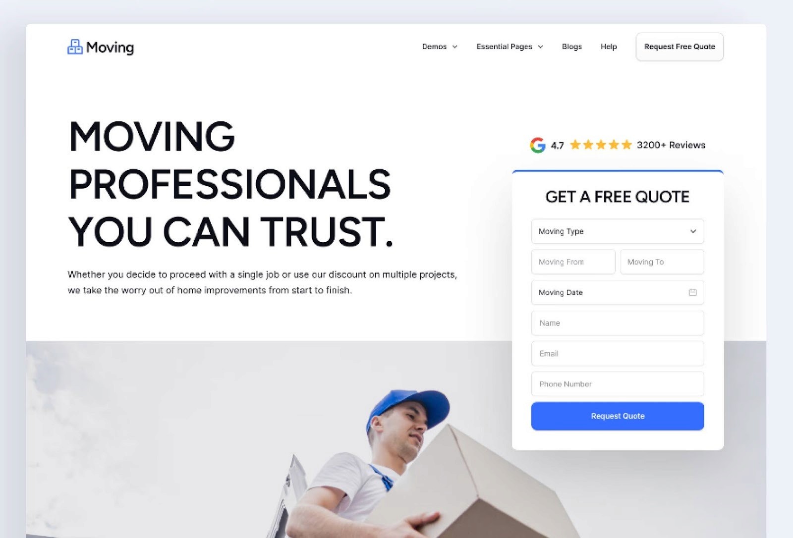 mover logistics and moving service framer template