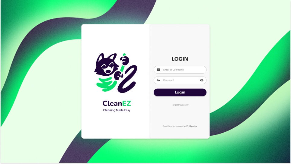 CleanEZ - Login Page