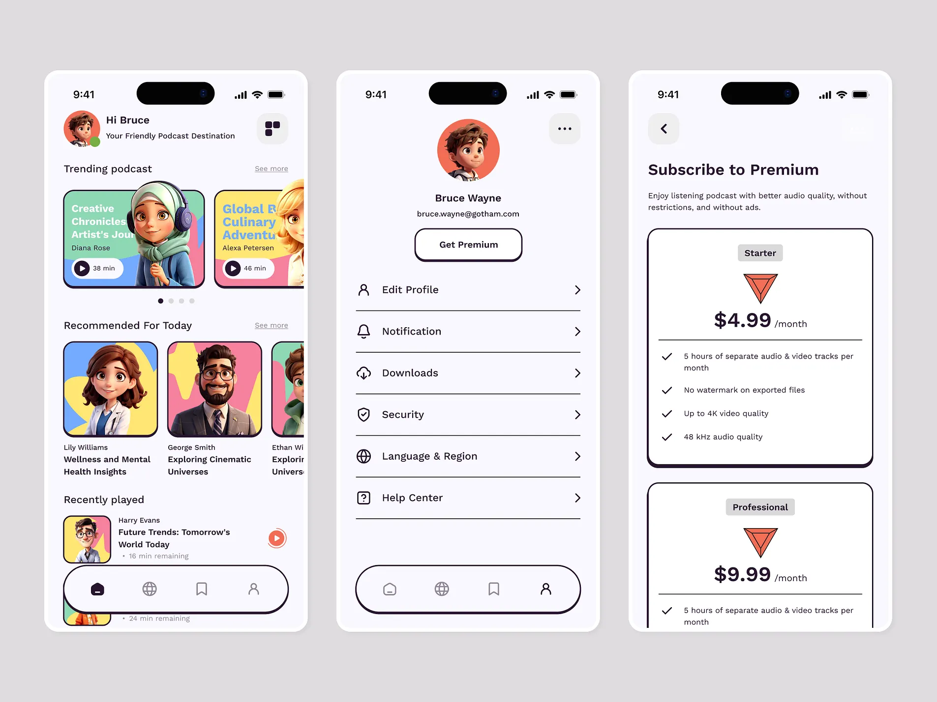 Image of PodStream Mobile Apps Design