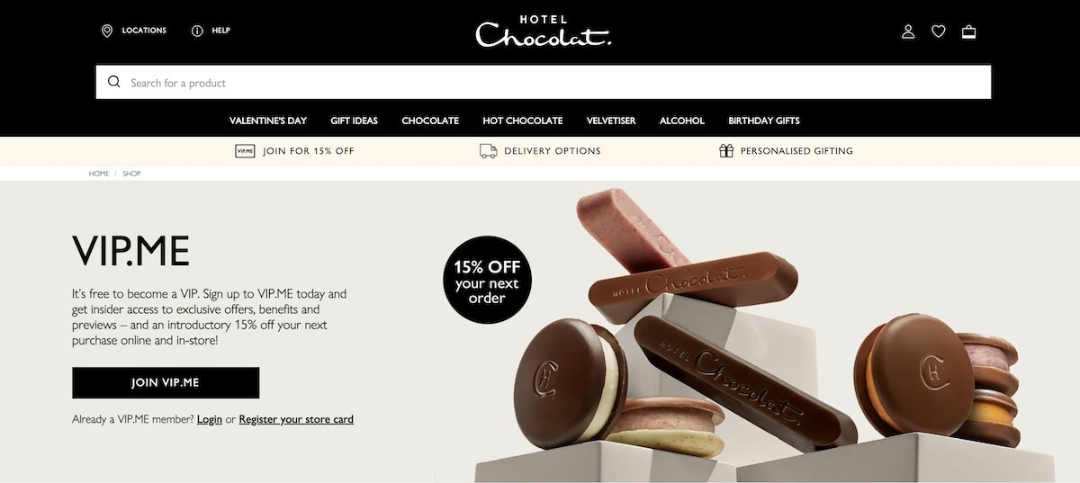 hotel chocolat newsletter signup