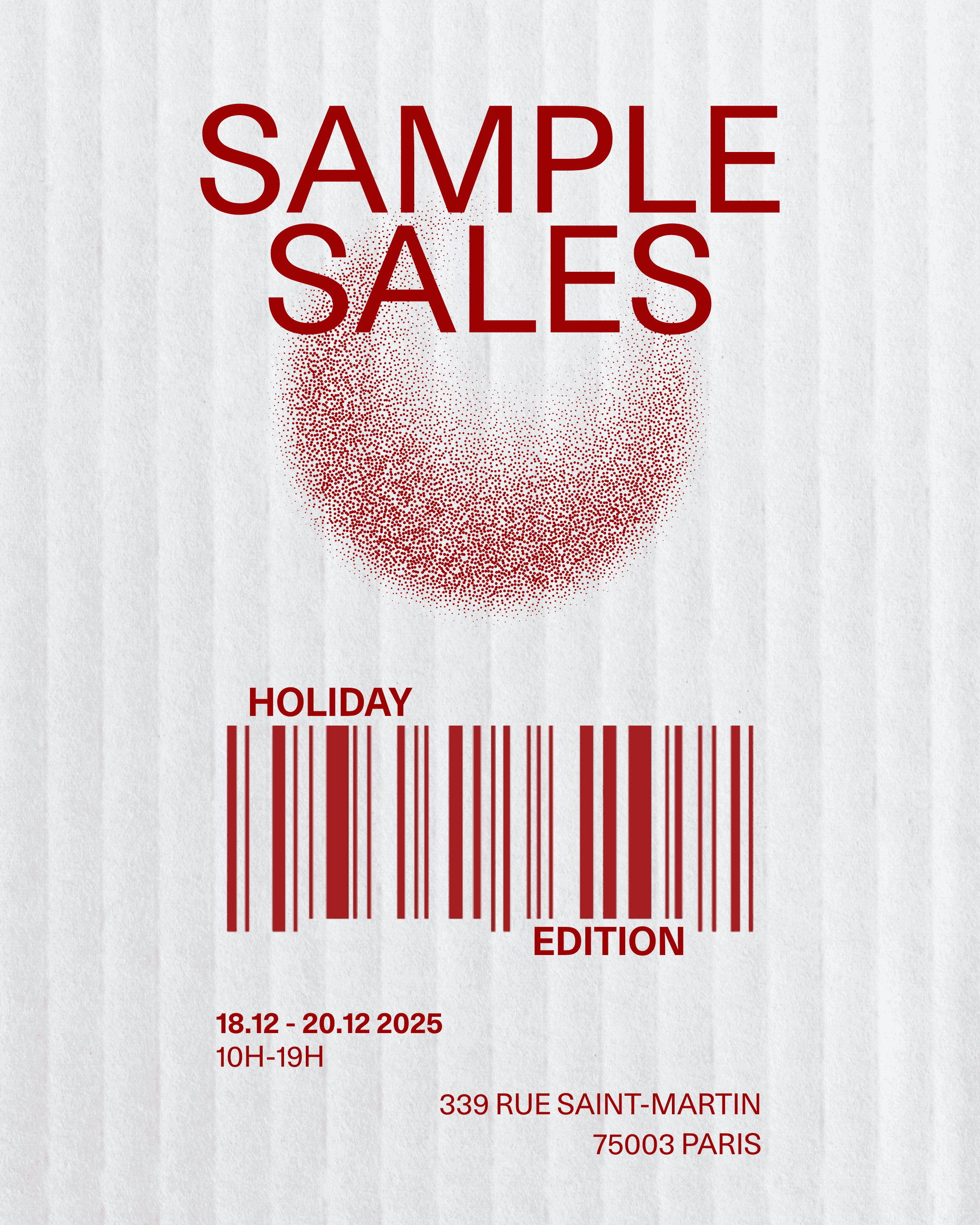 Invitation pour les samples sales de l'agence The Clothette