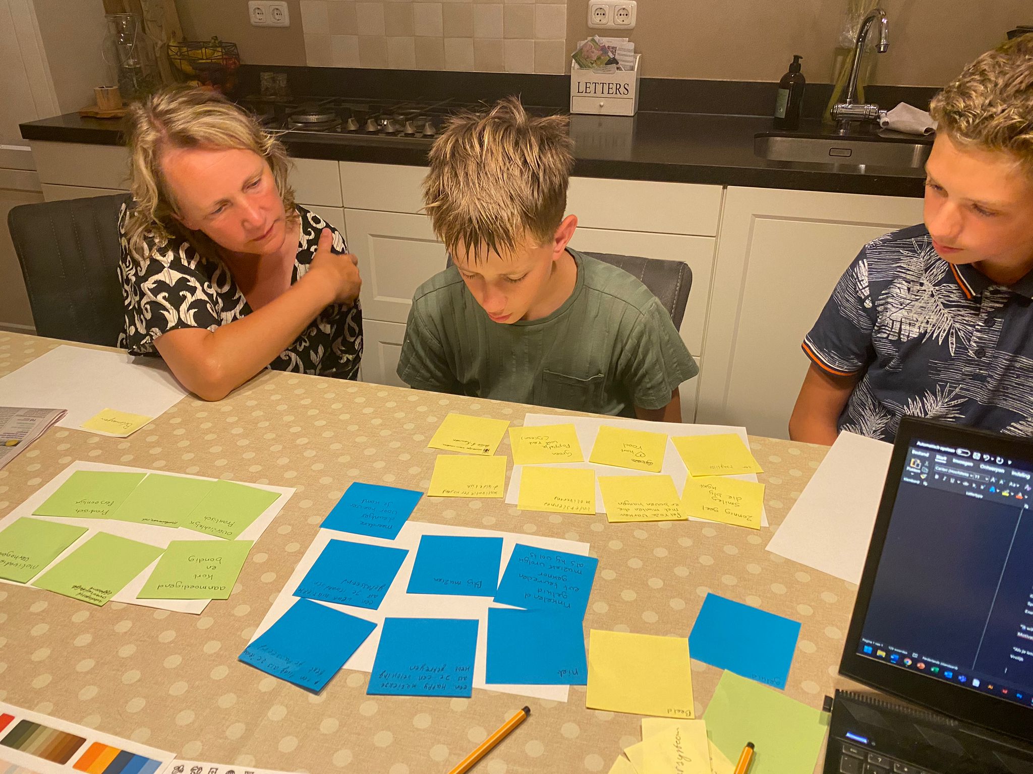 Here's a possible caption: abstract red shapes swirl with tiny, white specks.