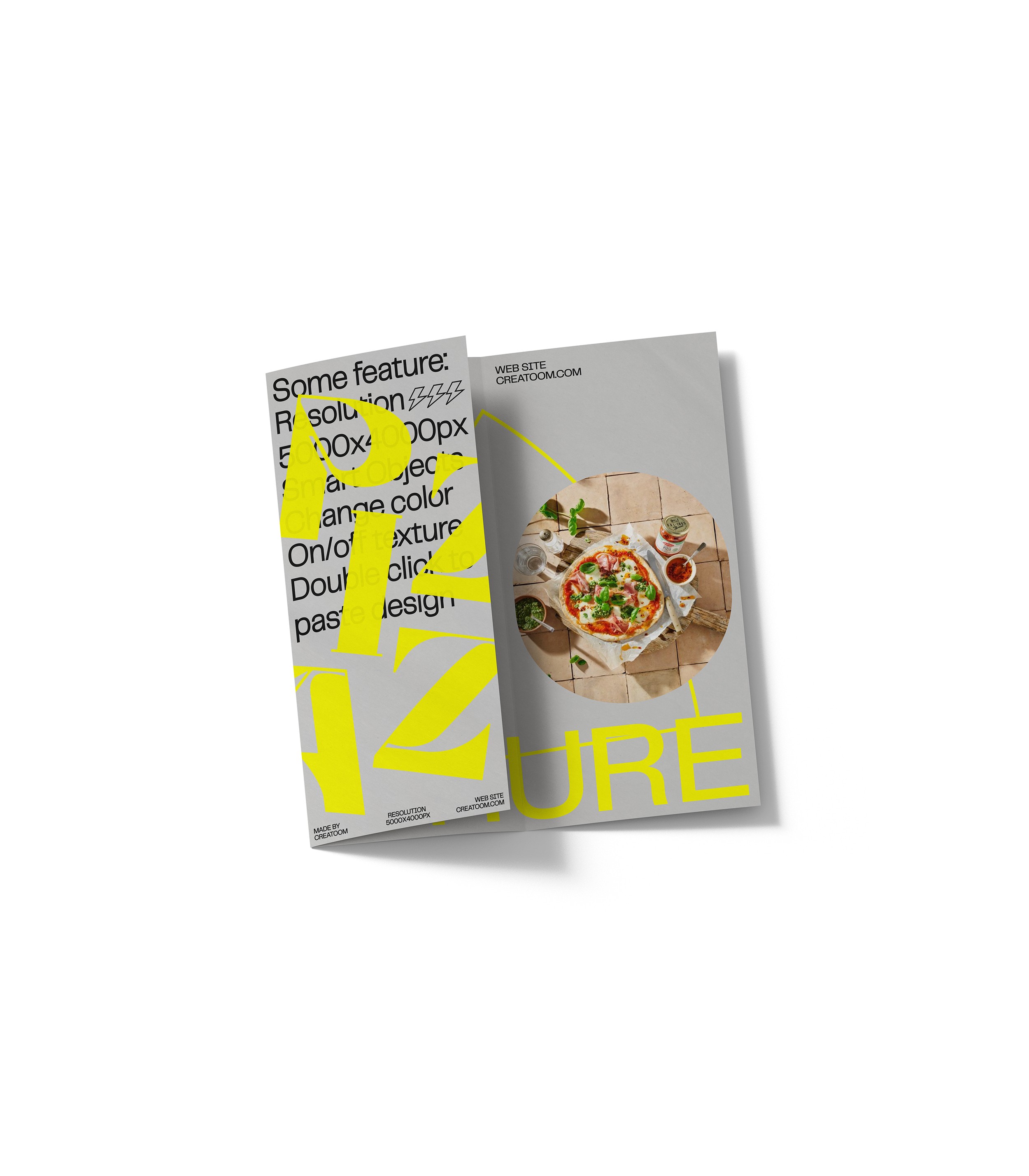 Food magazine spread combining editorial photography with modern typography desig