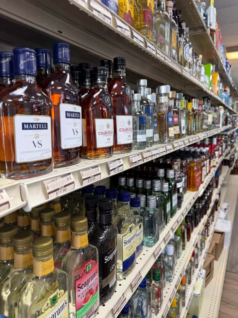 Inside view of luci lu liquor store