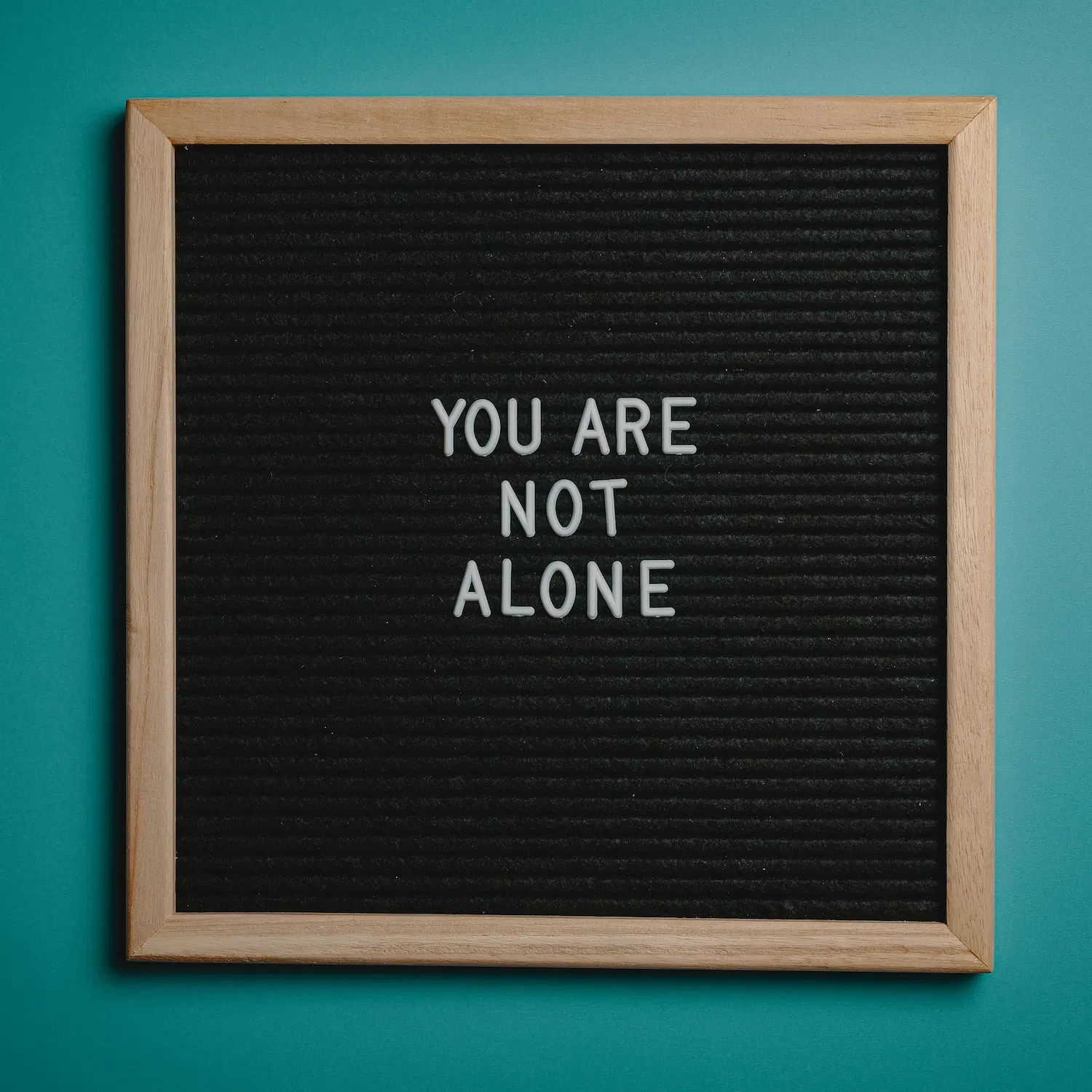 Therapy encouragement sign reading ‘You Are Not Alone,’ symbolizing support and connection through individual therapy in Los Angeles.