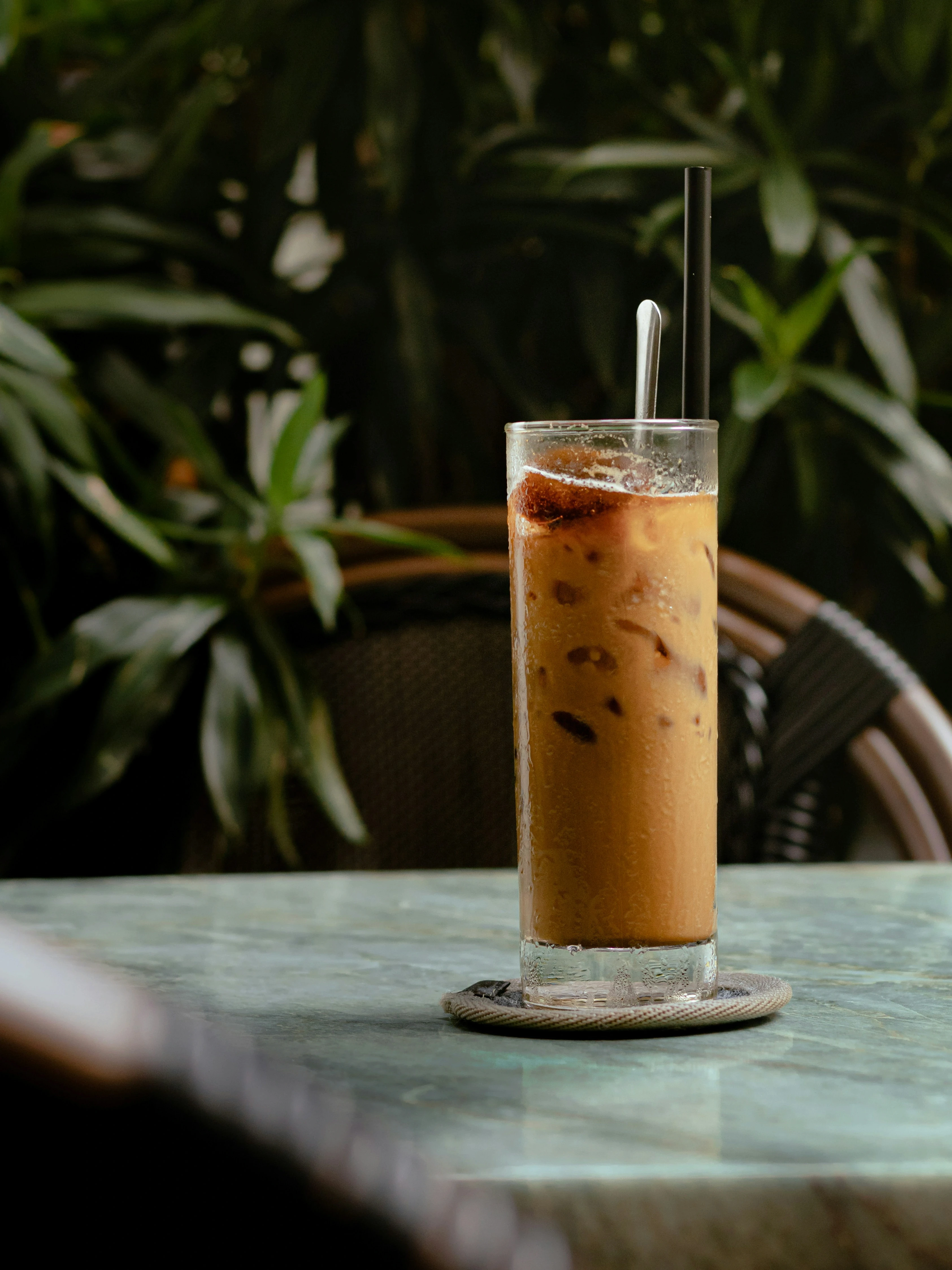 Tall glass vietnamese iced coffee