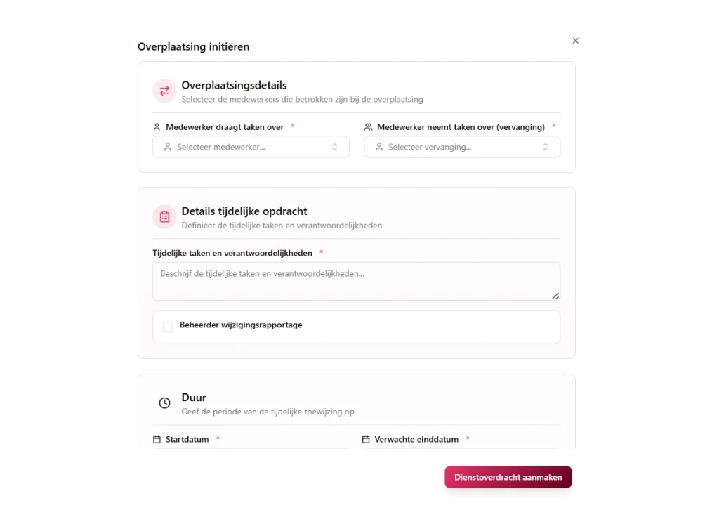Go Employee Duty Transfer Management